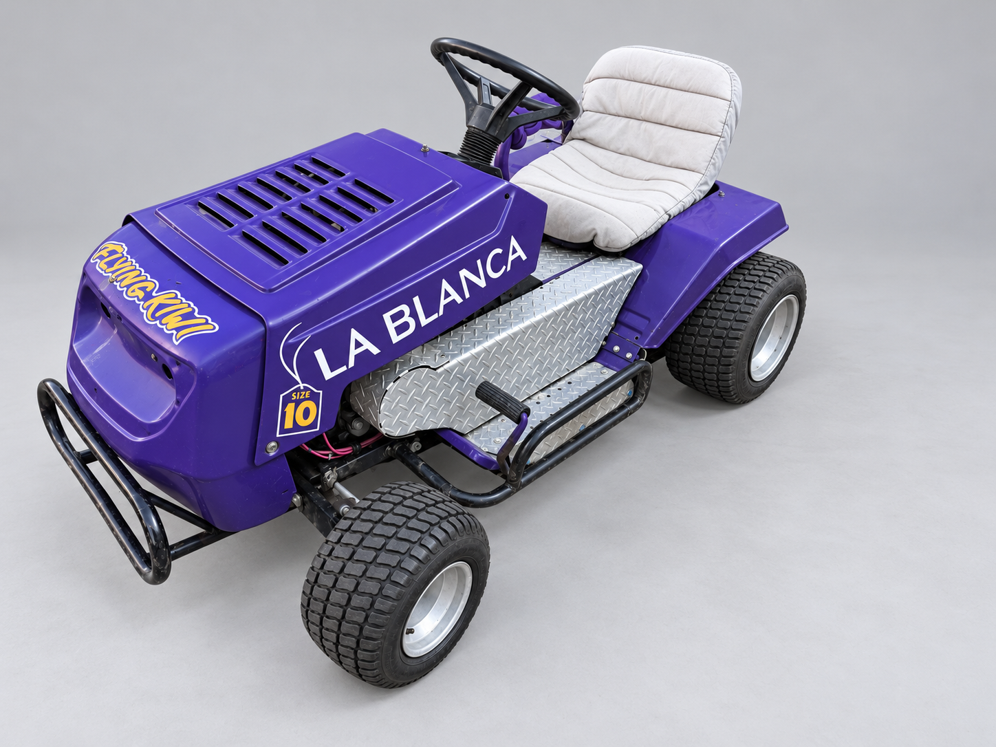 Purple racing mower — Alternate studio view